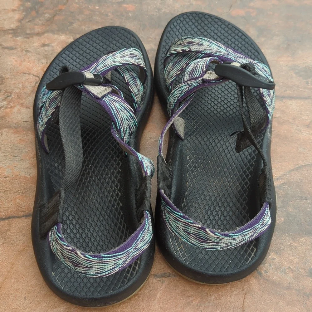CHACO ZX2 Classic Yampa Hiking Comfort Sport Sandals Blue Chevron Women’s size 6 - Picture 4 of 6